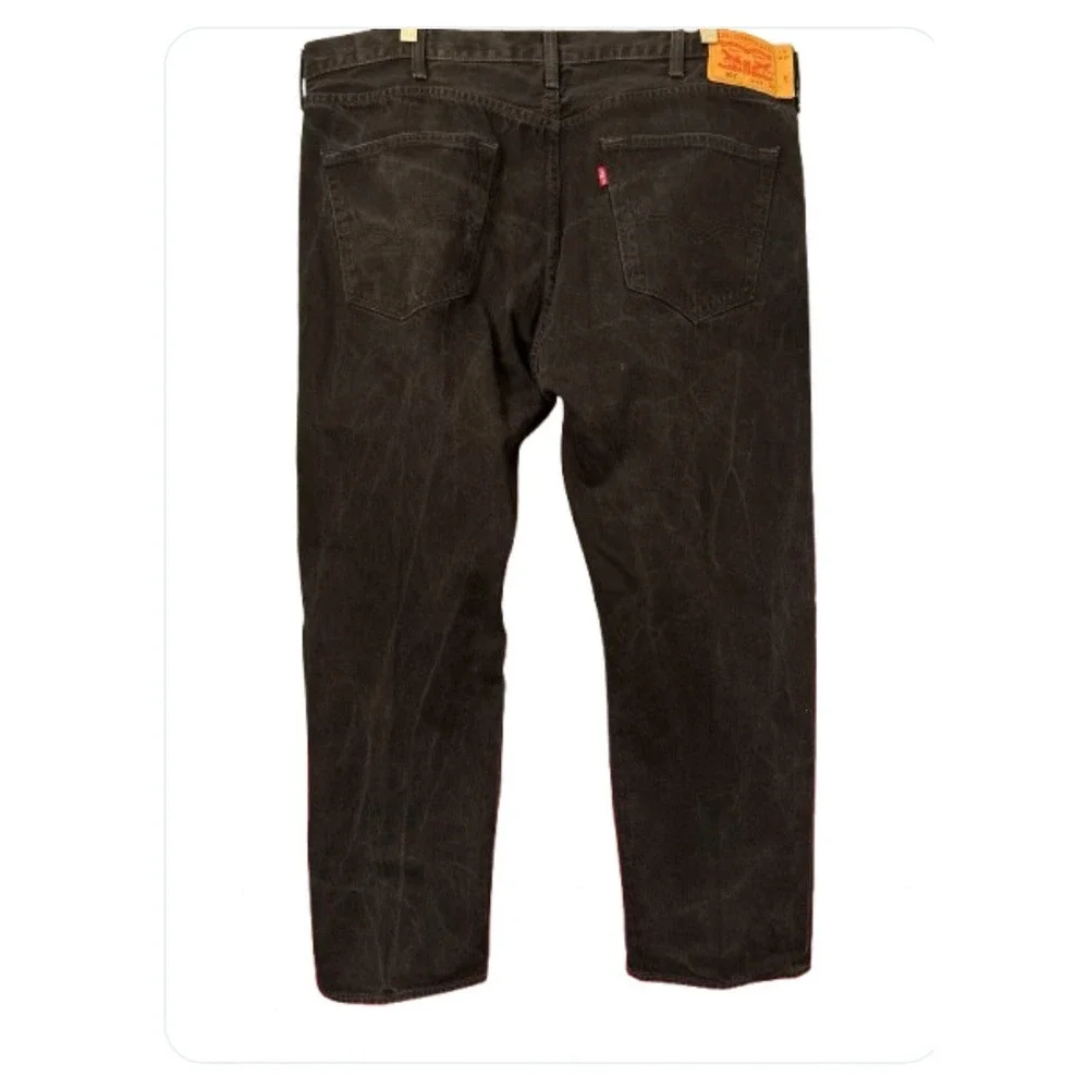 Levi's 501xx Button Fly Jeans Men‎ 44x30 Black Straight Leg Dark Wash Boot Cut